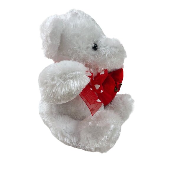 Vintage Dan Dee Plush White Red Valentine Teddy Bear Stuffed Animal Toy Heart - Picture 9 of 10